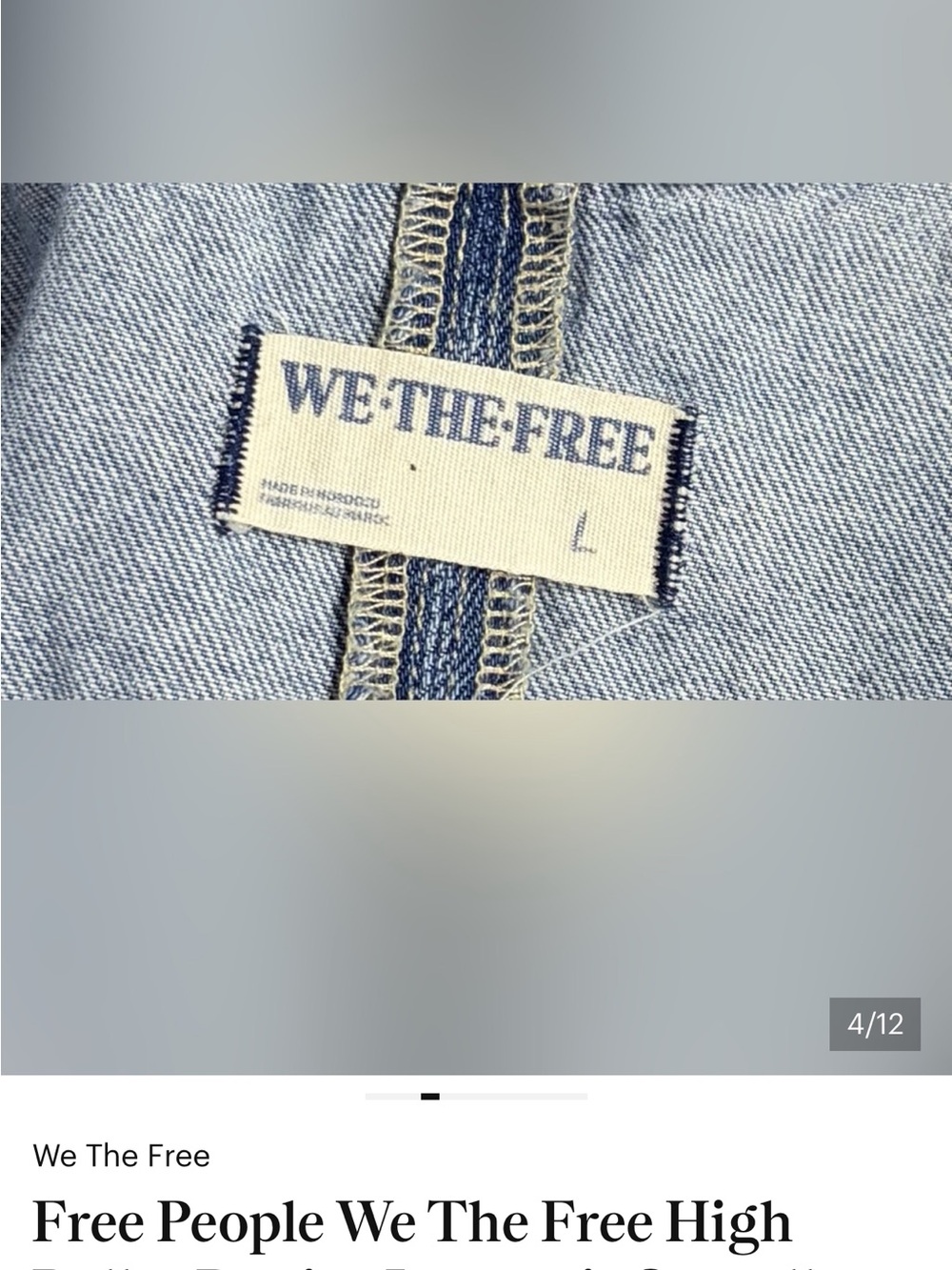 Free People Light Wash Denim Overalls in Faded Blue - Picture 4 of 7